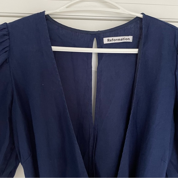 Reformation Linen Wrap Dress - Picture 5 of 6